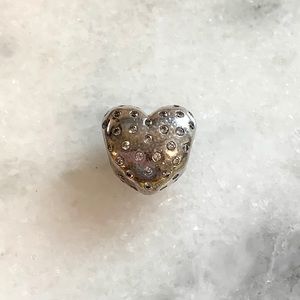 Pandora Heart Charm with Stones 925 Silver